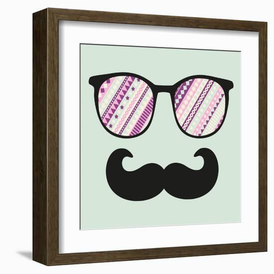 Retro Sunglasses With Reflection For Hipster-panova-Framed Art Print