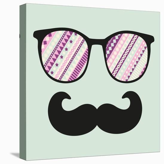 Retro Sunglasses With Reflection For Hipster-panova-Stretched Canvas