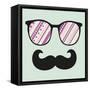 Retro Sunglasses With Reflection For Hipster-panova-Framed Stretched Canvas