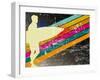 Retro Surfing Poster-kots-Framed Art Print