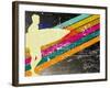 Retro Surfing Poster-kots-Framed Art Print