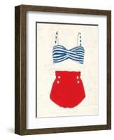 Retro Swimwear IV Newsprint-Emily Adams-Framed Art Print