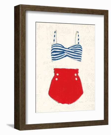 Retro Swimwear IV Newsprint-Emily Adams-Framed Art Print