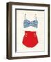 Retro Swimwear IV Newsprint-Emily Adams-Framed Art Print