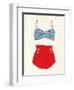 Retro Swimwear IV Newsprint-Emily Adams-Framed Art Print