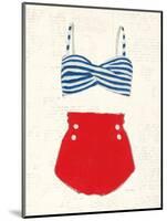 Retro Swimwear IV Newsprint-Emily Adams-Mounted Art Print