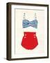 Retro Swimwear IV Newsprint-Emily Adams-Framed Art Print