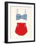 Retro Swimwear IV Newsprint-Emily Adams-Framed Art Print
