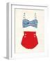 Retro Swimwear IV Newsprint-Emily Adams-Framed Art Print