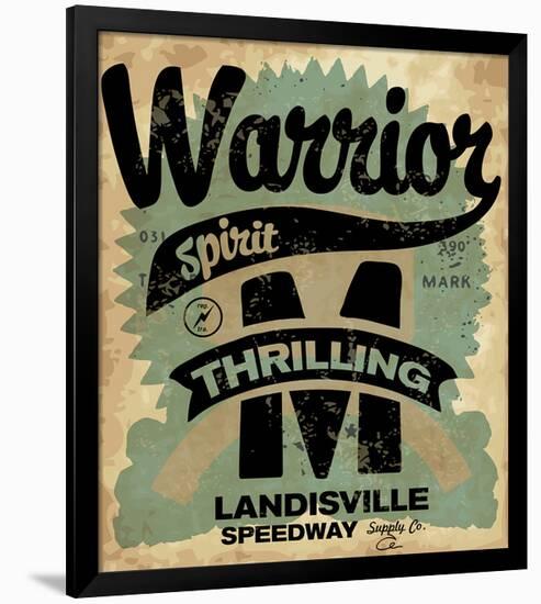 Retro T-Shirt Print Motorbike-null-Framed Premium Giclee Print