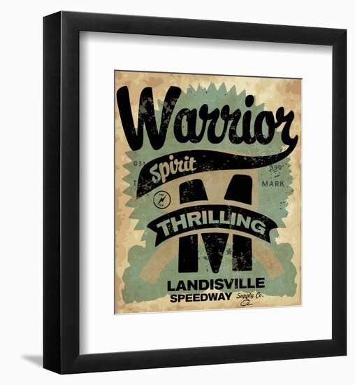 Retro T-Shirt Print Motorbike-null-Framed Art Print