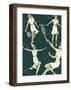 Retro Tennis Poster, Woman's Doubles Match-null-Framed Art Print