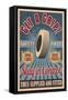 Retro Tire Ad - Vintage Sign-Lantern Press-Framed Stretched Canvas