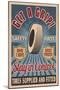 Retro Tire Ad - Vintage Sign-Lantern Press-Mounted Art Print