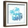 Retro Travel Bus-transiastock-Framed Art Print