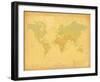 Retro Travel Map-The Vintage Collection-Framed Art Print