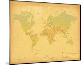 Retro Travel Map-The Vintage Collection-Mounted Art Print