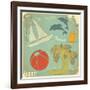 Retro Travel Postcard-elfivetrov-Framed Art Print