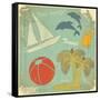 Retro Travel Postcard-elfivetrov-Framed Stretched Canvas