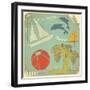 Retro Travel Postcard-elfivetrov-Framed Art Print