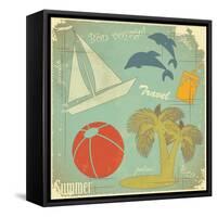 Retro Travel Postcard-elfivetrov-Framed Stretched Canvas