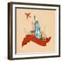 Retro Travel Poster-stockshoppe-Framed Art Print