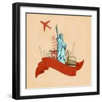 Retro Travel Poster-stockshoppe-Framed Art Print