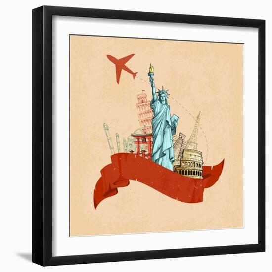 Retro Travel Poster-stockshoppe-Framed Art Print