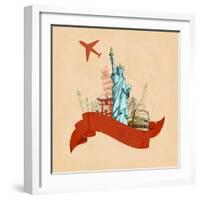 Retro Travel Poster-stockshoppe-Framed Art Print