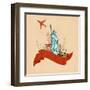 Retro Travel Poster-stockshoppe-Framed Art Print