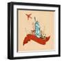 Retro Travel Poster-stockshoppe-Framed Art Print