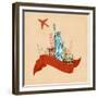 Retro Travel Poster-stockshoppe-Framed Premium Giclee Print