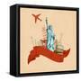 Retro Travel Poster-stockshoppe-Framed Stretched Canvas