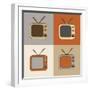 Retro Tv Set Icons-YasnaTen-Framed Art Print