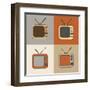 Retro Tv Set Icons-YasnaTen-Framed Art Print