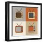 Retro Tv Set Icons-YasnaTen-Framed Art Print