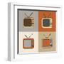 Retro Tv Set Icons-YasnaTen-Framed Art Print