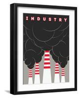 Retro Typographical Industry Illustration-ZOO BY-Framed Art Print