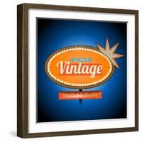 Retro Vintage Motel Banner Sign-hugolacasse-Framed Art Print