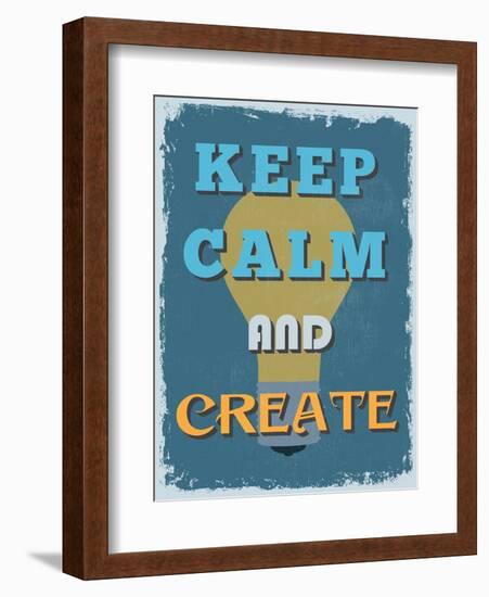 Retro Vintage Motivational Quote Poster. Vector Illustration-sibgat-Framed Art Print