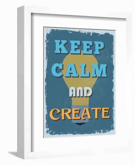 Retro Vintage Motivational Quote Poster. Vector Illustration-sibgat-Framed Art Print