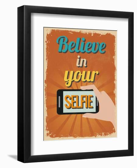 Retro Vintage Motivational Quote Poster. Vector Illustration-sibgat-Framed Art Print