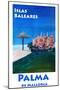 Retro Vintage Poster of Palma de Mallorca Cathedra-Markus Bleichner-Mounted Art Print