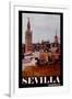 Retro Vintage Poster of Seville Spain Andalucia-Markus Bleichner-Framed Art Print