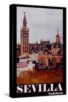 Retro Vintage Poster of Seville Spain Andalucia-Markus Bleichner-Stretched Canvas