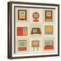 Retro Vintage Tv Set-vector pro-Framed Premium Giclee Print