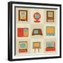 Retro Vintage Tv Set-vector pro-Framed Premium Giclee Print