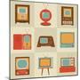 Retro Vintage Tv Set-vector pro-Mounted Premium Giclee Print