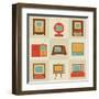 Retro Vintage Tv Set-vector pro-Framed Art Print