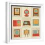 Retro Vintage Tv Set-vector pro-Framed Art Print